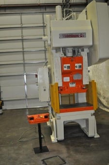 75 Ton, Bliss #C75, 4" stroke, 15" Shut Height, 3.5" adj., 35-70 SPM, 36" x24"bed, air clutch & brake, 1974