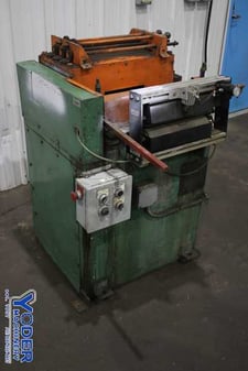 20" Cooper Weymouth, 7 roll stock straightener, 2" roll diameter, pinch rolls, 1 HP, #74705