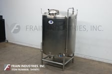1000 gallon A & B Process Systems, 304 Stainless Steel, single wall tank, 70" diameter x 72" straight wall