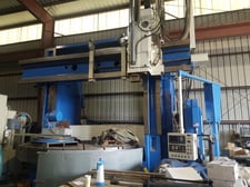 144" Gray CNC vertical boring mill, 102" under rail, Fanuc O CNC Control