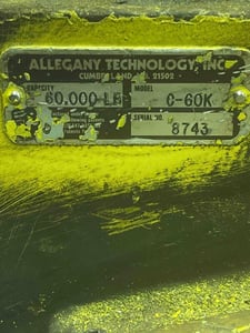 30 Ton, 60000 lb., Allegany Technology #C-60K, crane scale, with remote control, s/n 8743