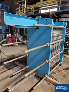 638 sq.ft., Tranter, TW-058-HP-122 Superchanger, plate heat exchanger, 100 psi, Stainless Steel, 2001