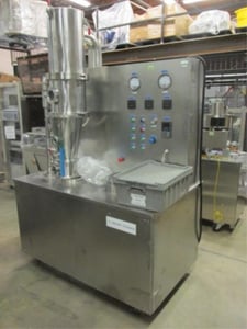 Mendel #FBP-1, fluid bed processor/dryer, .5-3 kilos, 7.5 KW, 4-6 bar
