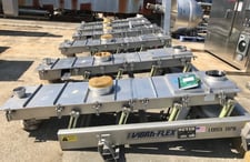 18" wide x 7' long, Meyer #VF11-18-6, vibrating conveyor/feeders, 3/4 HP, Stainless Steel (6 available)