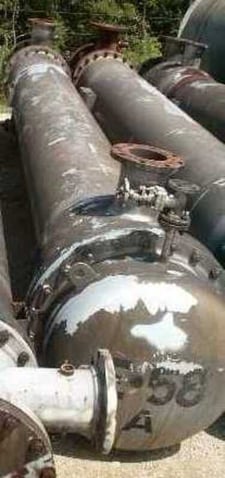1000 sq.ft., 100 psig shell, 100 psig tube, Krueger, shell and tube, Carbon Steel & copper SB-111, 400