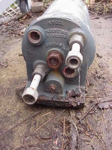 2 sq.ft., Spiral heat Exchanger, Borg-Warner #NX0750D, Carbon Steel, 10" diameter