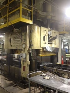 5000 Ton, Lake Erie, downacting hydraulic press, 48" stroke, 60" daylight, #9243