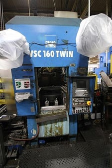 Emag #VSC-160, twin spindle vertical CNC lathe, Fanuc Series 18T, 2000