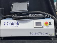 OpTek Systems LaserCleave #LC1500, fiber processing unit, Pro-Face controls, fume extractor, 2016