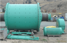 9' x 10' Allis-Chalmers, ball mill with 400 HP motor, Feed and discharge heads, overflow discharge, wet