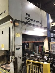 330 Ton, Komatsu #E2P-300, straight side double crank press, 17.7" stroke, 33" Shut Height, 118" x51" bed