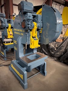 60 Ton, Rousselle #6, OBI press, 3" stroke, 12.5" Shut Height, 30" x 17" bed, 110 SPM, 3.5" adj., 1965
