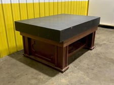 48.25" x 71.25" x 8.5" Black Granite, precision layout surface plate w/ wood stand, #16236