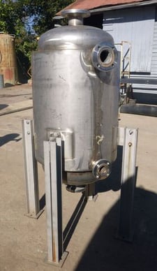 75 gallon ESC tank, 304 Stainless Steel, jacket, 125 psi, charcoal filter, 24" dia x 36" straight side