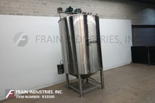 3000 gallon Walker #PC-CB-SP, 316 Stainless Steel jacketed & insulated process tank, 90" dia. x 140" deep