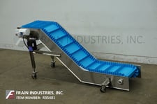 18" wide, BMI / Benda MFG, Stainless Steel inlined cleated conveyor, 3/4 HP motor drive with vari-speed
