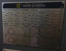 1500 kVA, 13200 Delta Primary, 480/277 WYE Secondary, Square D, SHT Dry Type
