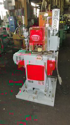 25 Ton, Yoder Model #P25, Cutoff Machine, 0.25" squaring, 150 FPM, 100 SPM, 2 -3/4" stroke, air clutch