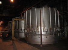 114" width x 110" H Rad-con Wire Bell Annealing Furnace System, 4 bases, 4 furnaces, Natural gas, 1970-1997