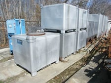 40 cu.ft., Tote Systems, Hopper/tote/bin/tank, Aluminum, 4' x 3' 6" x 3' H, cone bottom, 12' outlet
