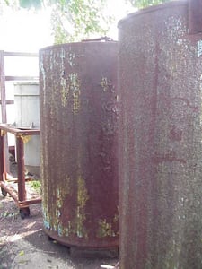 500 gallon 47" diameter x 72", Clawson Tank, Jumbo Drum, Carbon Steel
