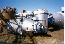 Modern Welding, Hopper/Silo, with 509 sq.ft. Top Mounted Dust Collector, Stainless Steel, 66" diameter x 9'