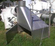 Stainless Steel Hopper, 52" length x 40" wide x 20" t/t, 67" overall height, 15" outlet.