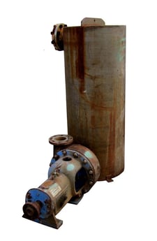 50 GPM, Discflo Corp., Stainless Steel Pump, suction pot 2' diameter x 5' T/T