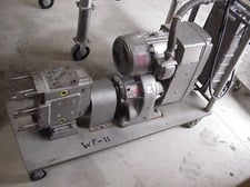 Waukesha #60, Sanitary pump, Rotary Lobe, Stainless Steel, 3 HP, 230/460 V., 1730 RPMi, 48 - 483 RPMo