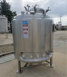 340 gallon DCI, Sanitary Stainless Steel Jacketed Reactor, 60/FV PSI @ 350&deg;F, 125 PSI @ 353&deg;F