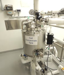 13 gallon T & C, 316L Sanitary Stainless Steel Jacketed Reactor Vessel w/ Bottom Mounted Mixer, 50/FV PSI @