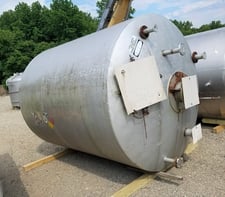 3000 gallon Stainless Steel Storage Tank w/ Mixer, Dish top and bottom, 7' 6" diameter x 8' 6" T/T, 11' 2" OAH