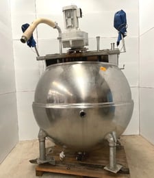 500 gallon Groen #INA-500, Stainless Steel Jacketed Kettle w/ Sweep Scrape Agitation, 100 PSI @ 338 Degrees