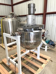 60 gallon Groen #DN/TA-60, Stainless Steel Double Motion Jacketed Mix Kettle w/ Tilt, 125 PSI @ 353 Degrees