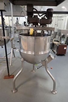 60 gallon Groen #TA-60, Stainless Steel Double Motion Jacketed Mix Kettle, 125 PSI @ 353 Degrees Fahrenheit
