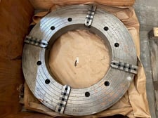 36" Manual 4-jaw chuck with 21.25" thru hole, A2-24 mount, 2 pc jaws