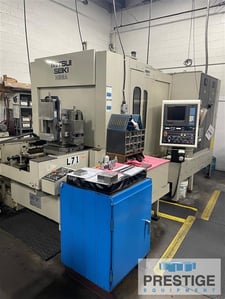 Mitsui-Seiki #HS-3A, 4-Axis, 21.6" X, 15.7" pallets, 6000 RPM, Fanuc 15M, 32 automatic tool changer, chip