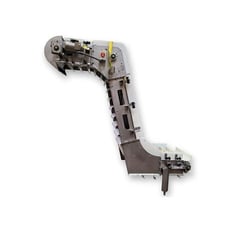 22" wide, Stainless Z-frame incline plastic belt scoop-flight sanitary conveyor, 3/4 HP