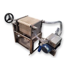 7.25" Stainless Steel Laboratory Filter Press With Pump, 7.8 sq.ft., 20 filter, nylon filter plate, paper
