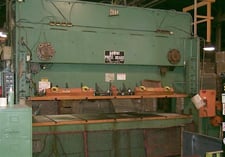 150 Ton, HTC #152MS, press, 7" stroke, 48" x 144" bed, 24" window opening