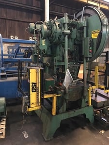45 Ton, Perkins, Straight Side Double Crank Press, 2-1/2" adjustment, 10-1/4" shut height, 28" x 18" bed