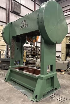 150 Ton, Bliss #S2-150-96-48, straight side double crank, 10" stroke, 32" Shut Height, 96" x48" bed, 30 SPM