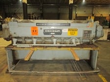 10 gauge x 8' Cincinnati #1008, Mechanical Squaring Shear, 8' 3" housing distance, front operated, foot pedal