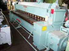 10 gauge x 10' Wysong #1010-HD, Power Squaring Shear, 16 hold down, foot treadle, lube system