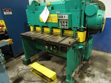 12 gauge x 4' Cincinnati #1004-RA, Squaring Shear, 65 SPM, 1300 RPM flywheel,