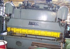 3/8" x 8' Pacific #375S8ARL, Hydraulic Power Squaring Shear, 8' 3" housing distance, 9 hold down, 18" throat