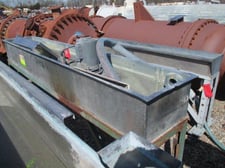 15" width x 12" D x 7' L, Stainless Steel water bath, mounted on wheels