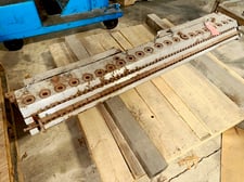 60" EDI, flexible sheet die, upper flexible lip, fixed lower lip, back center feed entry