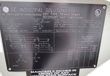 2000 kVA, 4160 Delta Primary, 208/120 WYE Secondary, General Electric Dry Type
