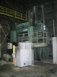 120" Gray, dual head vertical boring mill, 120" table, 125 HP table drive, 24' 8" max height, 40" face, 12"